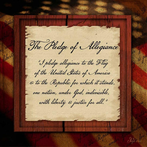 The Pledge of Allegiance White Modern Wood Framed Art Print by Pugh, Jennifer