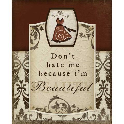 Dont Hate Me White Modern Wood Framed Art Print by Pugh, Jennifer