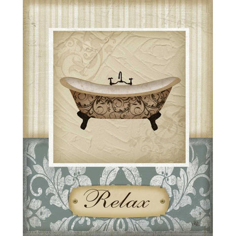 Relax White Modern Wood Framed Art Print by Pugh, Jennifer