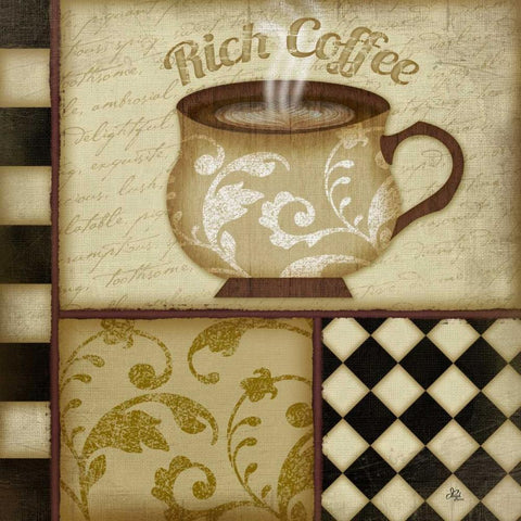 Rich Coffee Gold Ornate Wood Framed Art Print with Double Matting by Pugh, Jennifer