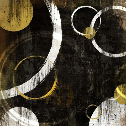 Circles I Black Ornate Wood Framed Art Print with Double Matting by Pugh, Jennifer