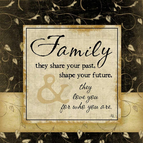 Family White Modern Wood Framed Art Print with Double Matting by Pugh, Jennifer