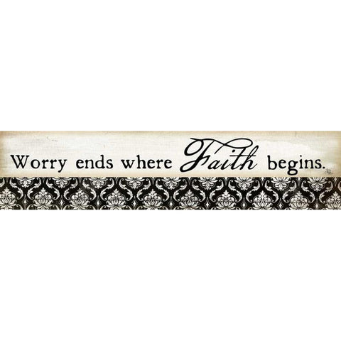 Worry Ends Black Modern Wood Framed Art Print with Double Matting by Pugh, Jennifer