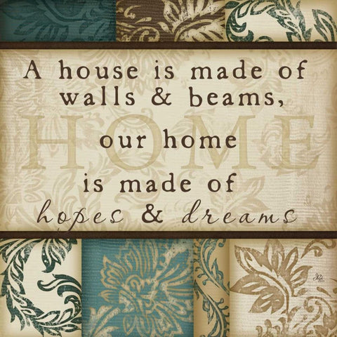 Home Is Made Black Ornate Wood Framed Art Print with Double Matting by Pugh, Jennifer