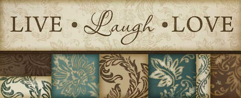 Live Laugh Love Black Ornate Wood Framed Art Print with Double Matting by Pugh, Jennifer