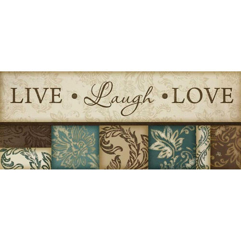 Live Laugh Love Gold Ornate Wood Framed Art Print with Double Matting by Pugh, Jennifer