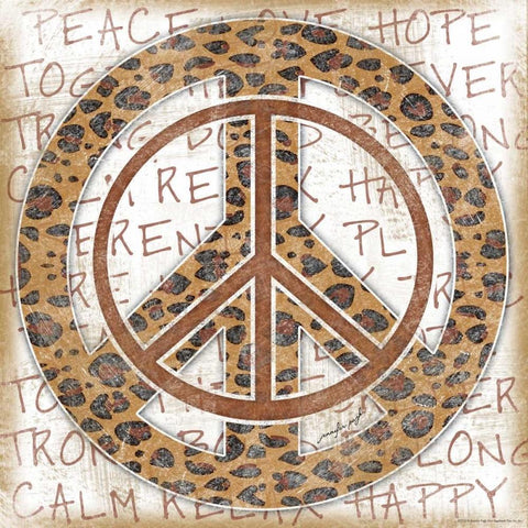 Peace Leopard White Modern Wood Framed Art Print by Pugh, Jennifer