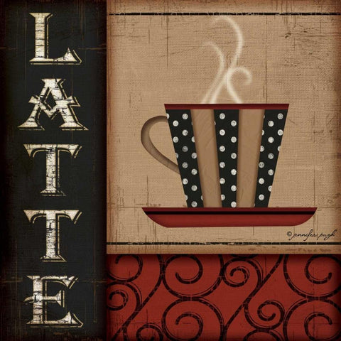 Latte Black Ornate Wood Framed Art Print with Double Matting by Pugh, Jennifer