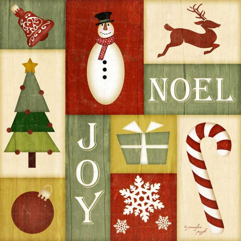 Holiday Sampler I Gold Ornate Wood Framed Art Print with Double Matting by Pugh, Jennifer