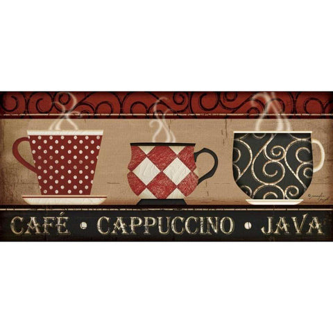 Cappuccino Cafe Gold Ornate Wood Framed Art Print with Double Matting by Pugh, Jennifer