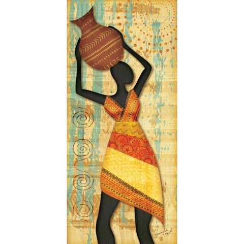 Ethnic Beauty III Gold Ornate Wood Framed Art Print with Double Matting by Pugh, Jennifer