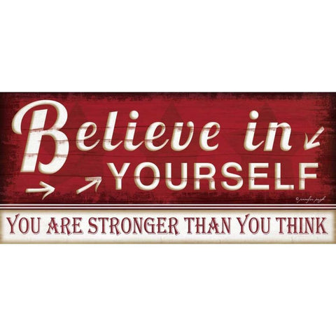 Believe in Yourself White Modern Wood Framed Art Print by Pugh, Jennifer