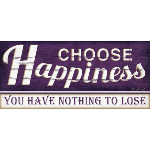 Choose Happiness Gold Ornate Wood Framed Art Print with Double Matting by Pugh, Jennifer