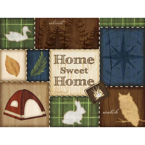 Home Sweet Home Black Modern Wood Framed Art Print with Double Matting by Pugh, Jennifer