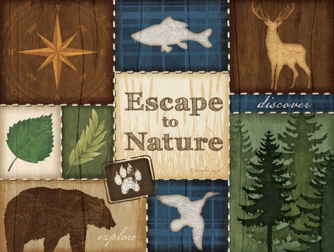 Escape to Nature Black Ornate Wood Framed Art Print with Double Matting by Pugh, Jennifer