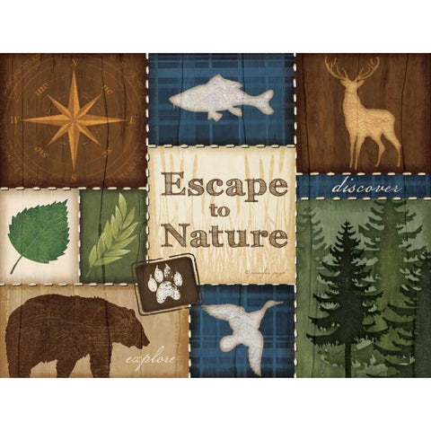 Escape to Nature White Modern Wood Framed Art Print by Pugh, Jennifer