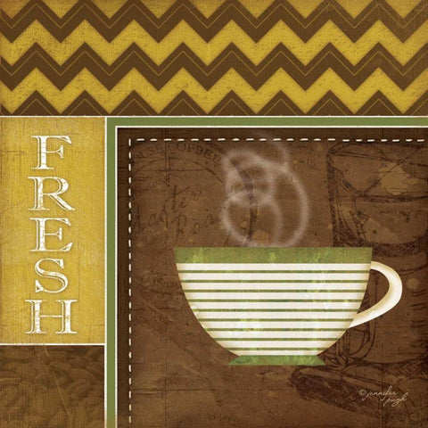 Fresh Organic Coffee Black Ornate Wood Framed Art Print with Double Matting by Pugh, Jennifer