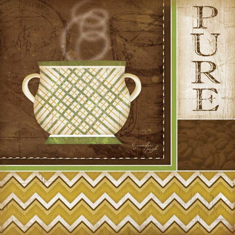 Pure Organic Coffee Black Modern Wood Framed Art Print by Pugh, Jennifer
