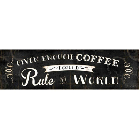 Rule the World Black Modern Wood Framed Art Print by Pugh, Jennifer