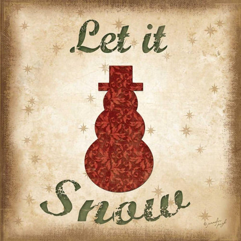 Let It Snow White Modern Wood Framed Art Print by Pugh, Jennifer