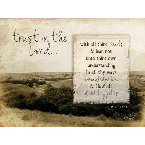 Trust in the Lord Black Modern Wood Framed Art Print with Double Matting by Pugh, Jennifer