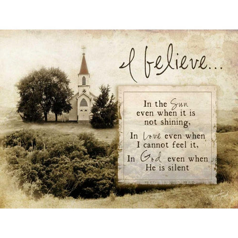 I Believe White Modern Wood Framed Art Print by Pugh, Jennifer