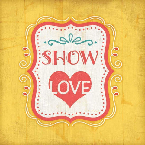 Show Love Black Modern Wood Framed Art Print with Double Matting by Pugh, Jennifer