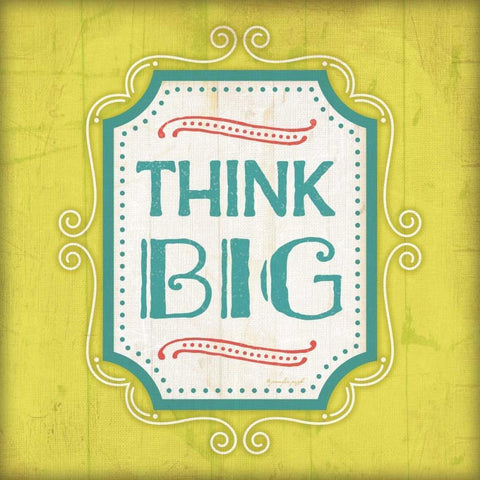 Think Big Black Ornate Wood Framed Art Print with Double Matting by Pugh, Jennifer