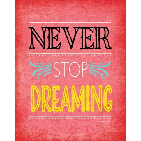 Never Stop Dreaming Gold Ornate Wood Framed Art Print with Double Matting by Pugh, Jennifer