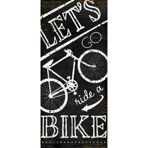 Lets Go Ride a Bike Black Modern Wood Framed Art Print by Pugh, Jennifer