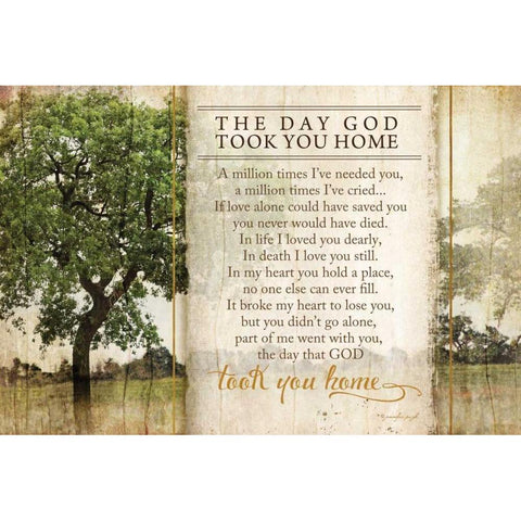 The Day God Took You Home Gold Ornate Wood Framed Art Print with Double Matting by Pugh, Jennifer