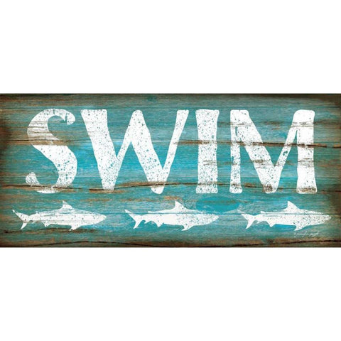 Swim White Modern Wood Framed Art Print by Pugh, Jennifer