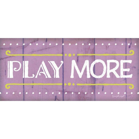 Play More Black Modern Wood Framed Art Print by Pugh, Jennifer