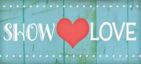 Show Love White Modern Wood Framed Art Print with Double Matting by Pugh, Jennifer