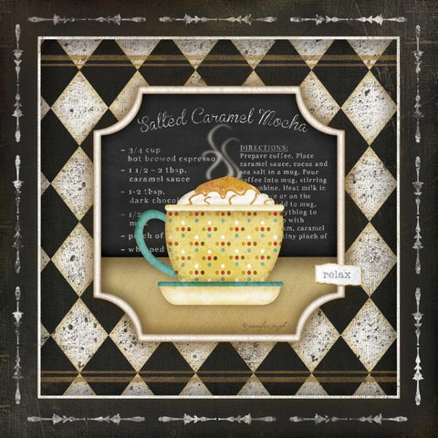 Kitchen Cuisine Coffe I Black Modern Wood Framed Art Print with Double Matting by Pugh, Jennifer