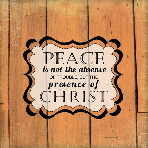 Peace is Not Black Ornate Wood Framed Art Print with Double Matting by Pugh, Jennifer