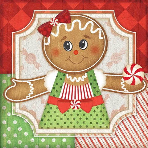 Gingerbread Girl II Black Modern Wood Framed Art Print with Double Matting by Pugh, Jennifer