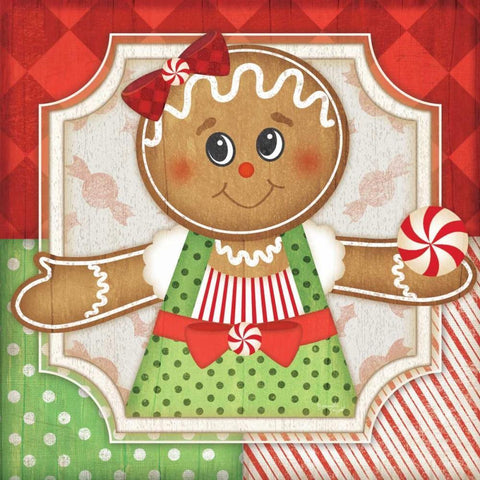 Gingerbread Girl II White Modern Wood Framed Art Print with Double Matting by Pugh, Jennifer