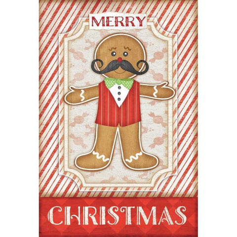 Gingerbread Man Gold Ornate Wood Framed Art Print with Double Matting by Pugh, Jennifer