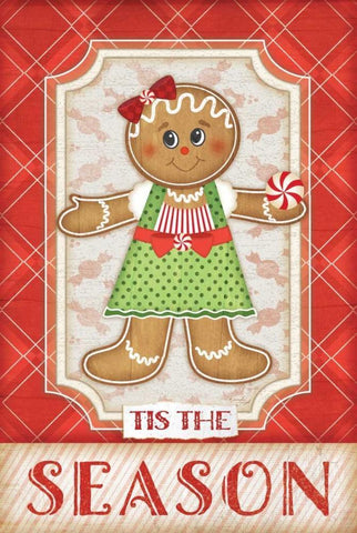 Gingerbread Girl White Modern Wood Framed Art Print with Double Matting by Pugh, Jennifer