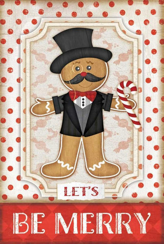 Gingerbread Man Black Ornate Wood Framed Art Print with Double Matting by Pugh, Jennifer