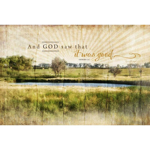 And God Saw That It Was Good Black Modern Wood Framed Art Print with Double Matting by Pugh, Jennifer