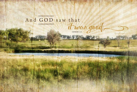 And God Saw That It Was Good Black Ornate Wood Framed Art Print with Double Matting by Pugh, Jennifer