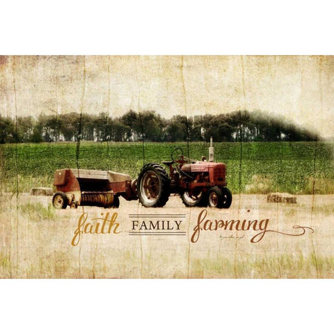 Faith Family Farming Black Modern Wood Framed Art Print with Double Matting by Pugh, Jennifer
