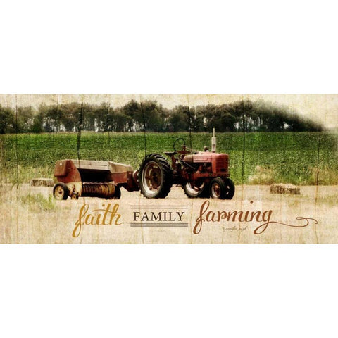 Faith Family Farming Black Modern Wood Framed Art Print with Double Matting by Pugh, Jennifer