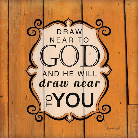 Draw Near to God White Modern Wood Framed Art Print by Pugh, Jennifer