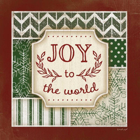 Joy to the World White Modern Wood Framed Art Print with Double Matting by Pugh, Jennifer