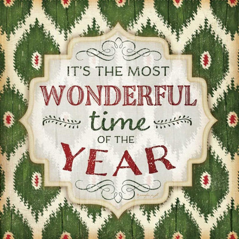 Its the Most Wonderful Time Black Ornate Wood Framed Art Print with Double Matting by Pugh, Jennifer