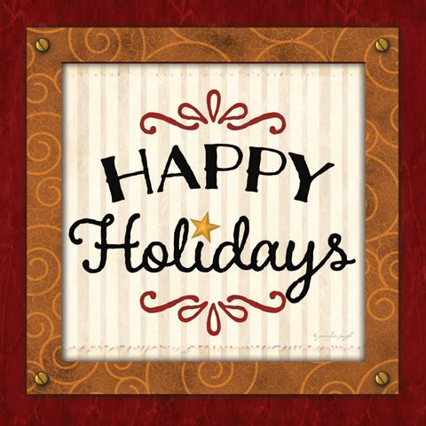 Happy Holiday  White Modern Wood Framed Art Print by Pugh, Jennifer