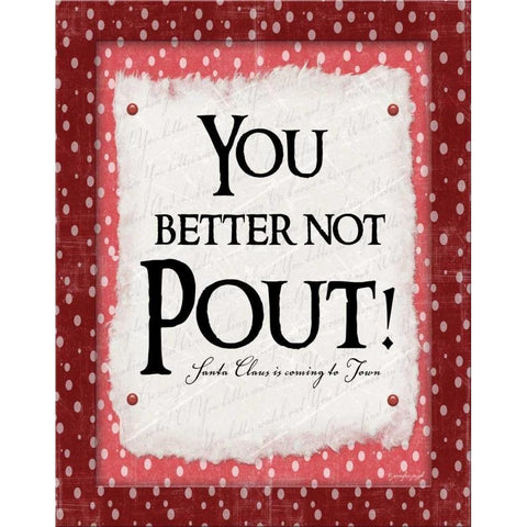 You Better Not Pout Black Modern Wood Framed Art Print by Pugh, Jennifer